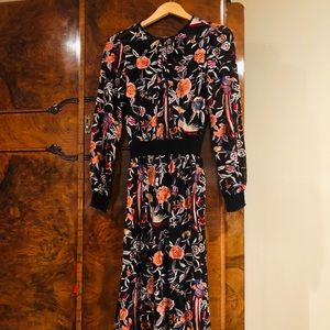 Zara Embroidered Rose and Bird Dress